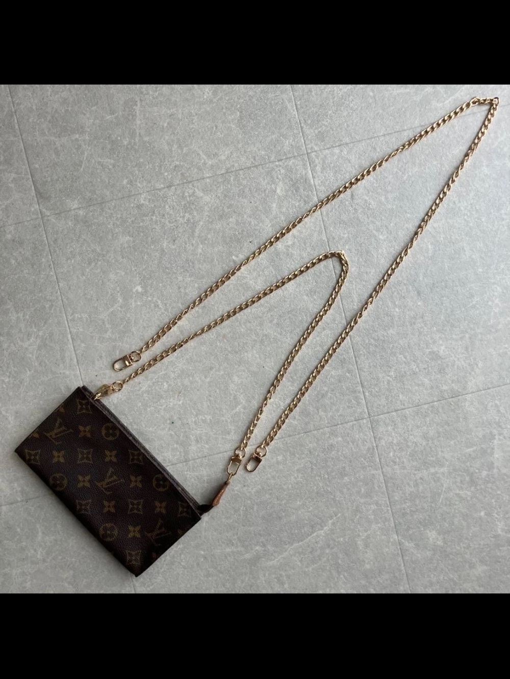Louis Vuitton Brown Monogram Crossbody with Gold Chain - Picture 2 of 13